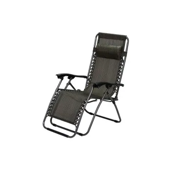Baštenska stolica podesiva sa jastukom metalna – crno / siva Messina 