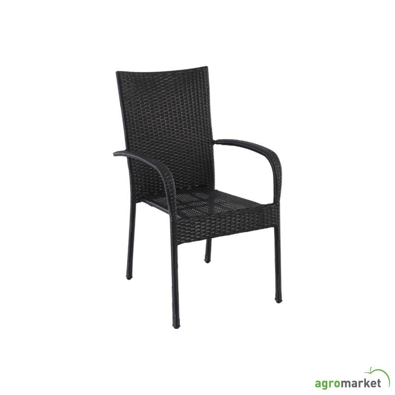 Baštenska stolica od ratana – crna Avola 
