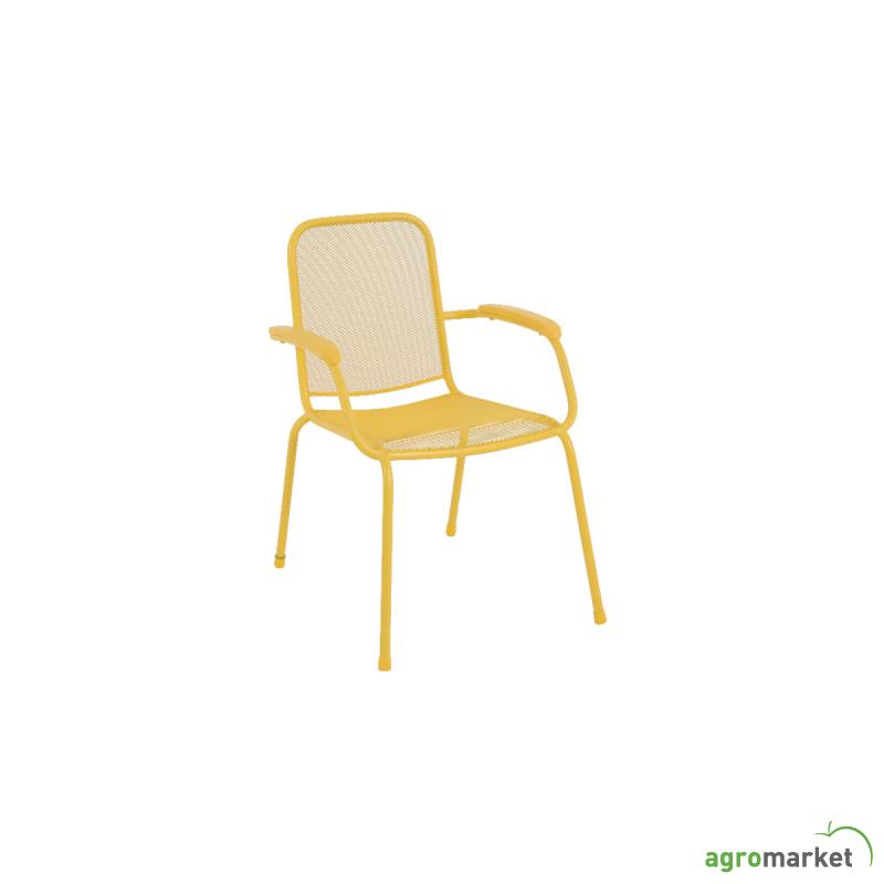 Baštenska metalna stolica – žuta Lopo 