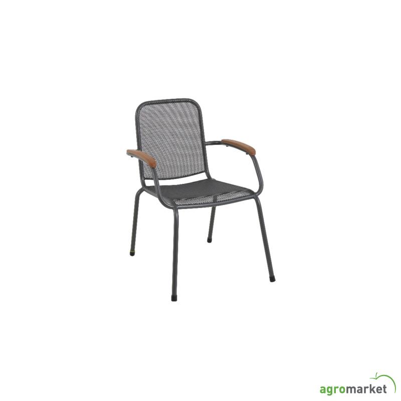 Baštenska metalna stolica – tamno siva Lopo 
